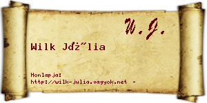 Wilk Júlia névjegykártya